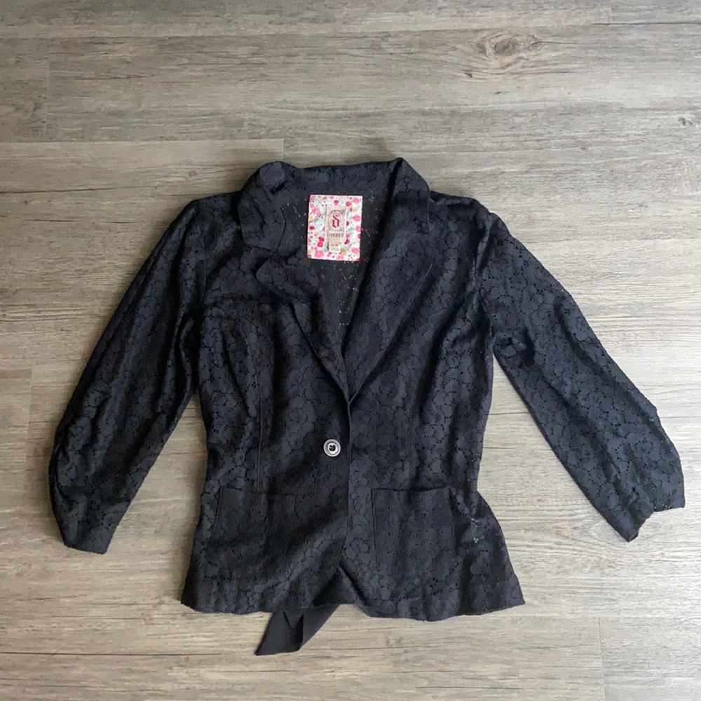 Black lace blazer size medium